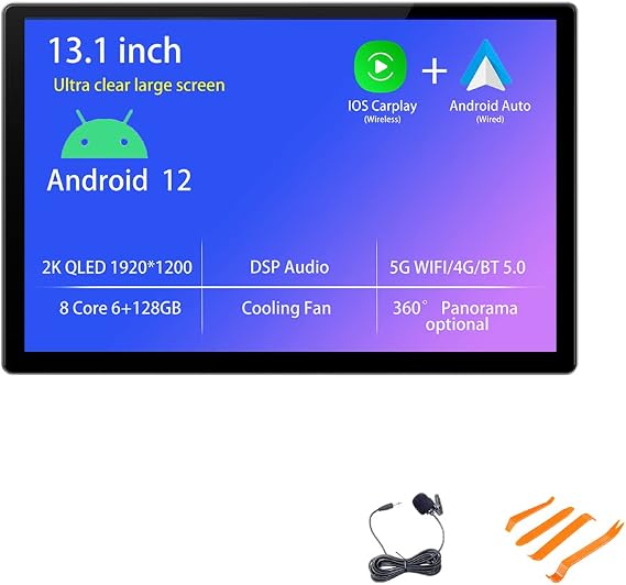 13.1" 6+128GB Android 12 for Ford Taurus 2015~2017 Car Stereo Radio GPS Navigation Carplay DSP AA WiFi 4G 1920 * 1200 IPS