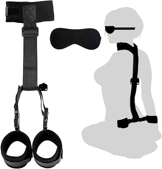 Bed Restraint Kit Adult Bonding Straps for Couples Under King Bed Bondaged Bed Tie Downs Kit for Men Sexy Hand Cuff Set Blindfold and Hand Tie up for Adult Play for Bedroom Toys Sweatshirt