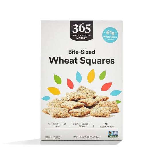 365 by Whole Foods Market, Bite Sized Wheat Squares Cereal, 14 Ounce