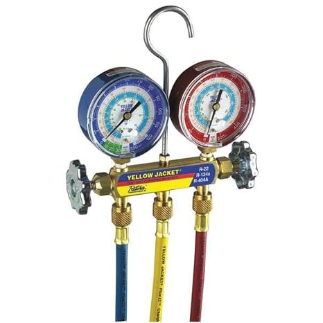 Yellow Jacket 42006 Series 41 Manifold with 3-1/8" Gauge, psi, R-22/134A/404A