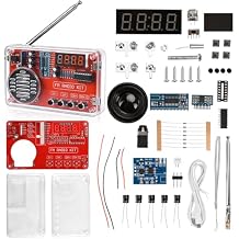 Diymore DIY FM Radio Kit, Soldering Practice Electronics Project, Transparent Case, with PCB, Speaker, Digital Display, for Beginners & STEM Learning