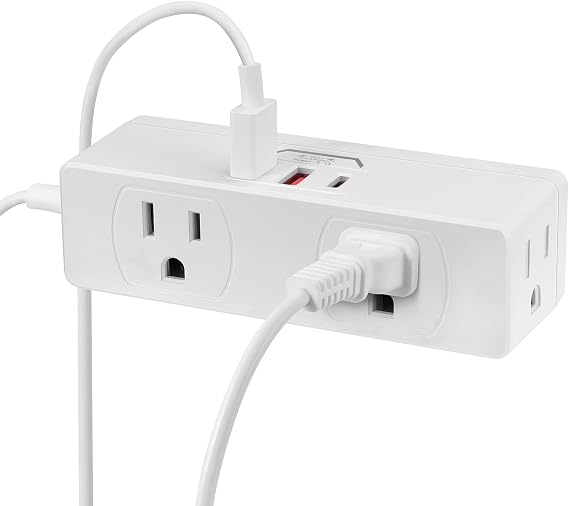 Surge Protector Outlet Extender, 4AC Multi Plug Wall Outlet with 3USB Ports