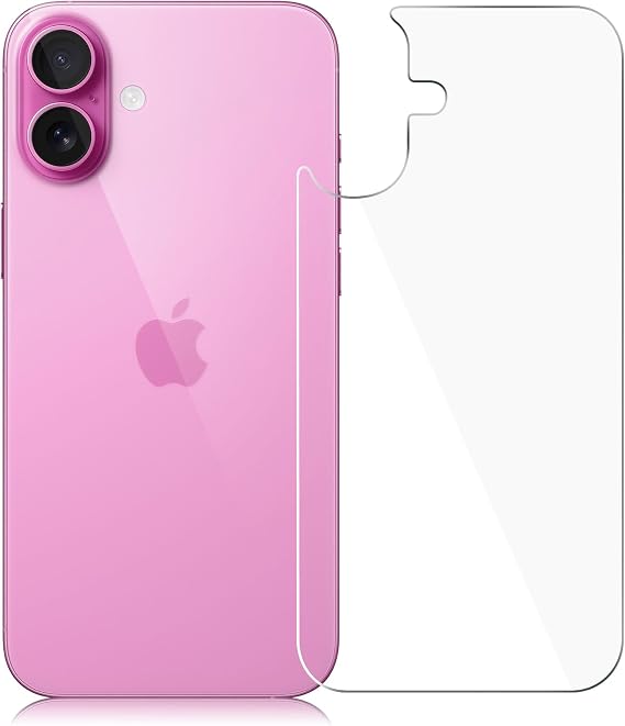 [2 Pack] iPhone 16 Plus Back Screen Protector for iPhone 16 Plus,Anti Scratch/Bubble Back Tempered Glass Screen Protector Ultra Thin Rear Film for iPhone 16 Plus (6.7 inch)