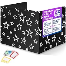 22-Pack Desk Dividers for Students - Star, Durable & Waterproof Plastic Study Carrel Divider, Classroom Folders Teacher Supplies, Easy-to-Clean Plastic Privacy Shield Folder Boards for Student Desks