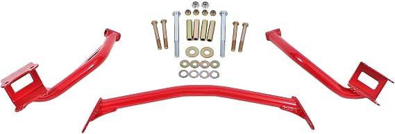 BMR 79-04 Fox Mustang Tubular Style Upper Torque Box Reinforcement Plates - Red