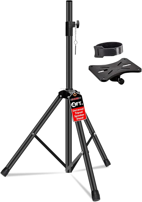 5 Core Hoparlör Standı Ağır Hizmet Tipi Tripod w/Teleskop Yükseklik Ayarı 48 inç Evrensel Montaj 35mm Uyumlu Ekleme Topuzu Stil Kilidi Sahne Stüdyo Kullanımı için Mükemmel