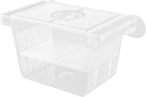 Luckious Transparent Breeding Isolation Box - Double Deck Plastic Hatching Spawning Box for Aquarium Fish Fry Farming and Protection