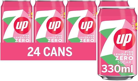7UP Zero Pink Lemonade 330ml Can | 24 Pack