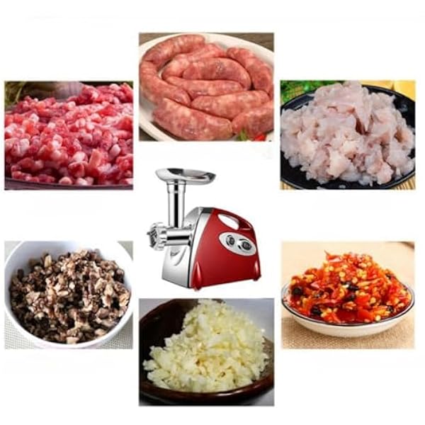 Electric Meat Grinder, Multifunctional Heavy Duty Meat Mincer & Sausage Staff, Sausage Maker Food Processing Machine, Spiral Extrusion, Low Noise, 110V, 3 Kinds of Cutting, Easy to Clean
