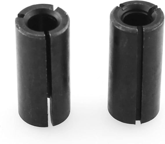 2pcs 1/2" to 1/4" Router Collet Adapter Bit Shank Reduction Sleeve Tools Black Collet Shank CNC Router Tool Adapters