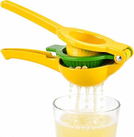 Lemon Squeezer 2-in-1 Manual Citrus Juicer, Hand Press Juicer for Lemon & Lime, Juice Extractor for Kitchen, Cooking, Cocktails & Baking