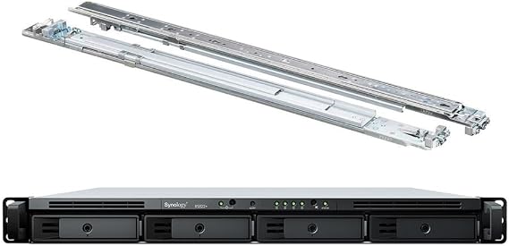 Synology RackStation RS822+ NAS Server with Ryzen 2.2GHz CPU, 32GB Memory, 16TB HDD Storage, 4 x 1GbE LAN Ports, DSM Operating System Bundle with Rail kit
