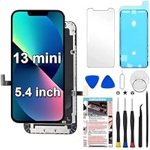 for iPhone 13 Mini Screen Replacement 5.4 inch, 3D Touch LCD Display Digitizer Assembly with Repair Tools