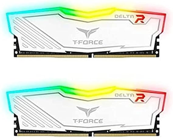 TEAMGROUP Team T-Force Delta RGB DDR4 Gaming Memory, 2 x 8 GB, 3200 Mhz, 288 Pin DIMM, White