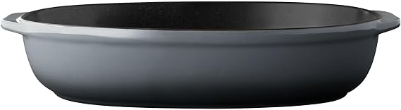 Berghoff GEM Oval Stoneware Baking Dish, 16.25" x 10.75" 5.3 Qt, Black