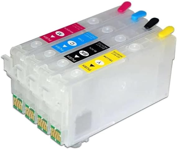 Remanufactured Empty Cartridges with Single-use Chip for Epson 812XL 812 XL Fit for Workforce Pro WF-7840 WF-7820 WF-7310 Printer for Regular or Sublimation Printing (BK+C+M+Y)