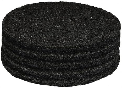 PRO SOURCE Floor Stripping Pads: Black Coarse Polyester, 17" Diameter, Pack of 5