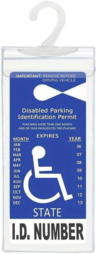 Handicap Placard Holder,Handicap Parking Placard Holder,Ultra Disabled Permit Protective Cover with Large Hanger,Handicap Parking Sign Holder