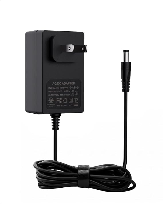 18V 2A 36W AC/DC Power Supply Adapter, Wall, Center Positive DC Plug 5.5x2.1mm 5.5mmx2.5mm Compatible for 18 Volt 1A 1.1A 1.2A 1.3A 1.4A 1.5A 1.6A 1.7A 1.8A 1.9A 2A 1000mA~2000mA Equipment (6 ft)