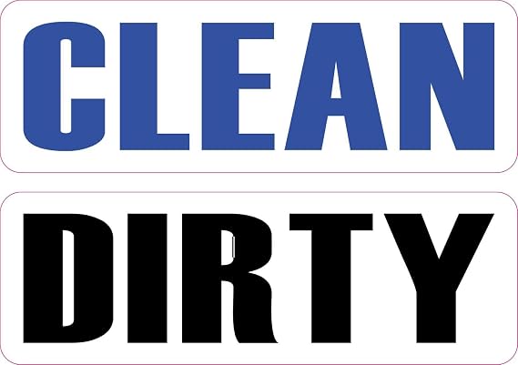 StickerTalk Clean and Dirty Stickers, 1 Sheet of 2 Stickers, 6 inches by 2 inches Each