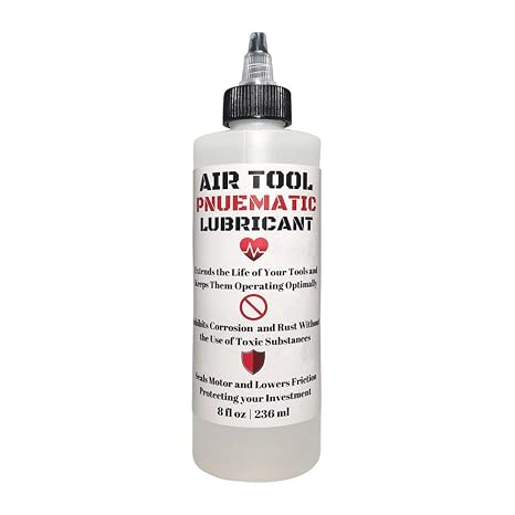 Translucent Clear 8oz Air Tool Pneumatic Lubricant - Ideal for Pneumatic Tools, Compressors, Machines, Seals, O-Rings, and More