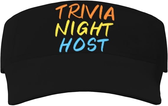 Trivia Night Host Sun Defense Adult Protection Visor8 Black