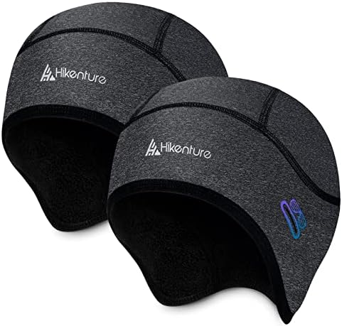 Hikenture Skull Cap Helmet Liner with Glasses Holes, Winter Thermal Cycling Cap for Men & Women, Cycling Hat Beanie