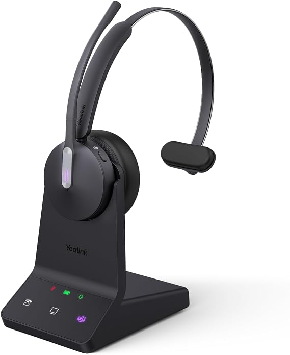Yealink WH64 Mono DECT & Bluetooth Wireless Headset for Phone PC Cellphone
