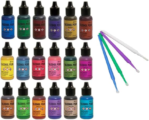 Ranger Tim Holtz Alcohol Pearl Bundles with PTP Flash Deals Detail Sticks (Mega 18 Complete Set)