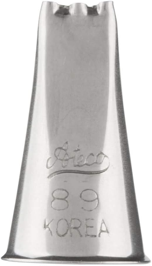 Ateco 89 3-Hole Open Star Piping Tip for Baking, Silver, Stainless Steel