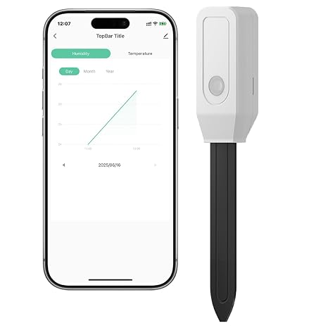 Soil Moisture Meter Smart Wifi Soil Moisture Sensor Plant Water Monitor, Soild Hygrometer Sensor for Gardening Accurate Measure, Compatible with Smart Life APP & Alexa & Google Asistant