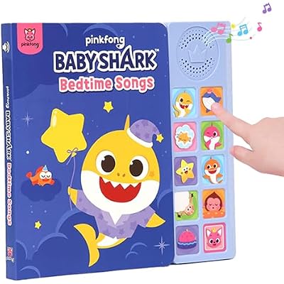 Baby Shark Bedtime Songs 10 Button Sound Book | Childrens Musical Sound Book | Interactive Learning Book for Toddlers 1-3 | Educational Storybook | Baby Shark Gift for Kids