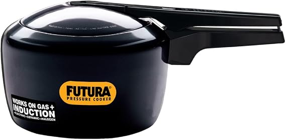Futura Hawkins 3-Litre Hard Anodized Induction Compatible Pressure Cooker, Small, Black