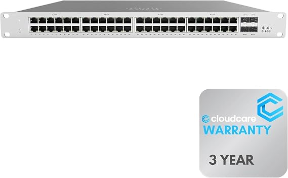 MS120-48LP 48 Port PoE Cloud Managed Switch (MS120-48LP-HW) - Layer 2 Switch - Rack Mountable - Stay Protected with ACE (No License Included)