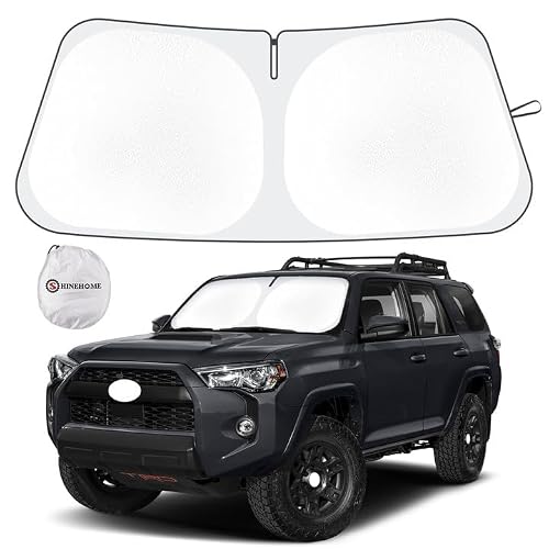 Car Windshield Sun Shade Compatible with 2010-2025 2026 Toyota 4Runner 4-Runner 5th Gen SUV, SR5 Trail Limited Accessories Foldable Front Sunshade Protector Blocks UV Rays Keep Car Cooler