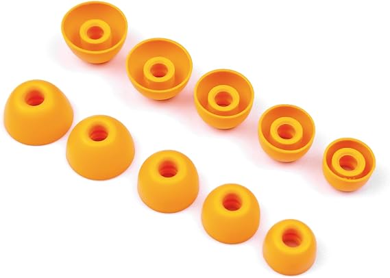 5 Pair Replacement Earbuds Ear Tips Compatible with Beats Powerbeats Pro 2 / Solo Buds/Fit Pro/Studio Buds/Studio Buds+, Powerbeats Pro 2 Replacement Earbuds (XS/S/M/L/XL) (Orange)