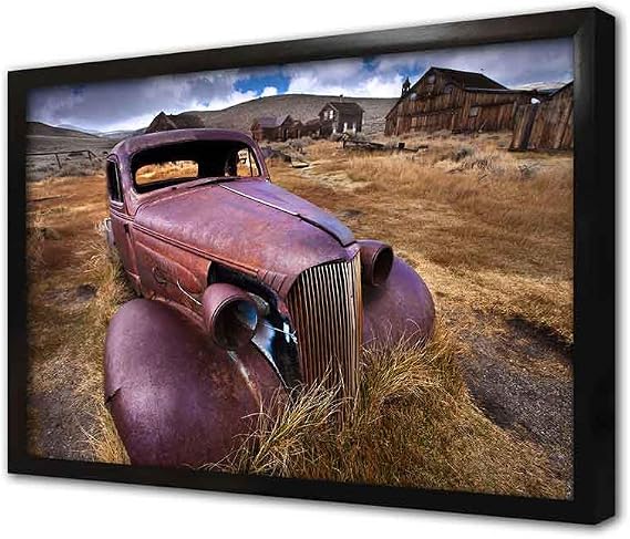 Tablosan Terk Edilmiş Mor Klasik Araba Çerçeveli Mdf Tablo 30 X 40 Cm Ma01238