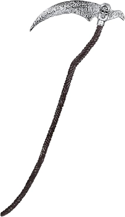 Servllcell Grim Reaper Scythe Prop,Plastic Grim Reaper Staff Costume Accessories,Faux Scythe Blade Halloween Dress Up Party