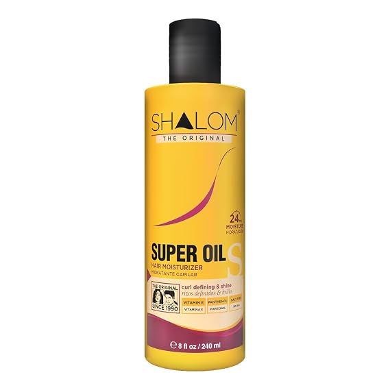 SHALOM Super Oil Hair Moisturizer with Vitamin E & Panthenol, Moisturizes Hair for a Shiny Look, Salt Free, 8 fl oz