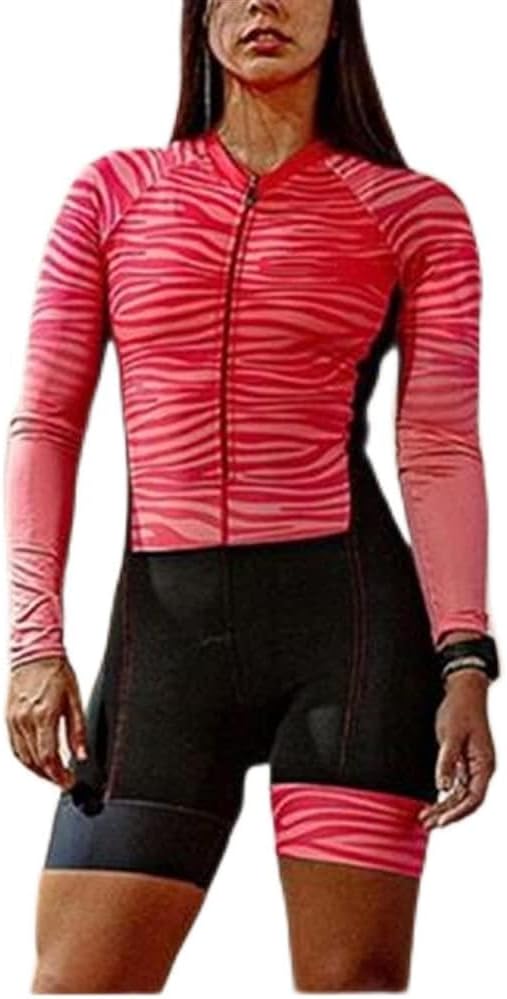 CYTSH Triathlon Women's Cycling Jersey One-piece Dress long Sleeve Set Cushion Cycling Sportswear