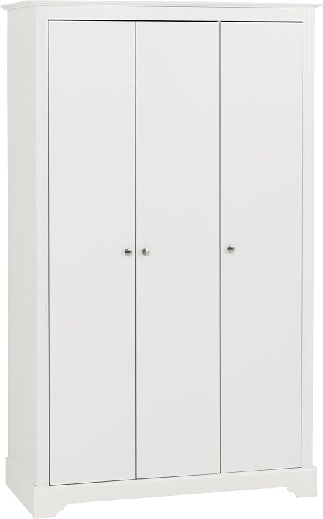 Seconique Stratford 3 Door Wardrobe in White