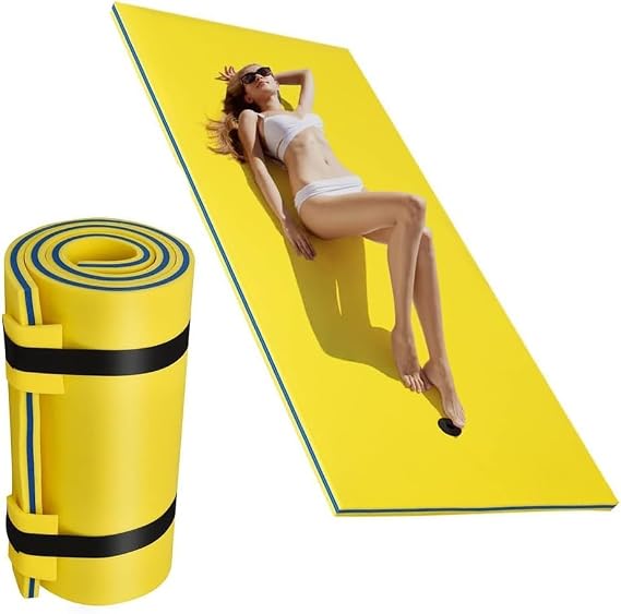 Water Floating Mat - Foam Lake Floats for Family - Ocean & Lake Floating Pad,Yellow,180X70X3.3cm