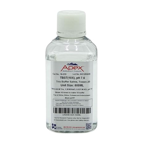 TBST (TBS-Tween 20), 10X, pH 7.6, 500ml/Unit