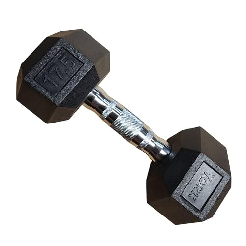 YORK Rubber Hex Dumbbell 2.5-30 lb. 17.5 lb.