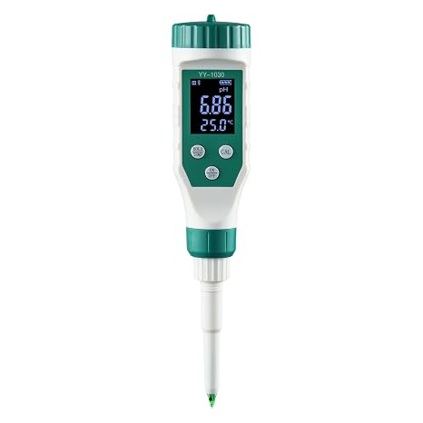 Digital pH Meter for Food, 0.01 Resolution High Accuracy Food pH Tester with Backlit LCD Display and ATC for Meat, Bread, Canning, Cheese, Solid Sampling, Soft Soil and Water
