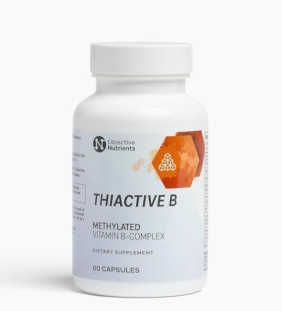 Objective Nutrients Thiactive B Complex, Uniquely Formulated, Contains TTFD & Benfotiamine, No Toxic Fillers, Supports Energy Metabolism, Third Party Tested, Made in USA, 60 capsules