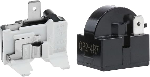 AYLIFU 1pcs QP2-4.7 Ohm PTC Refrigerator Starting Relay 1 pin Refrigerator Start Relay and 1 Piece Refrigerator Overload Protector 1/2 HP