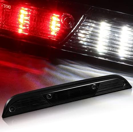 LED Third Brake Stop Light Lamp Compatible with 2015-2020 Ford F-150 & Compatible with 2017 2018 Ford F250 F350 Super Duty & Compatible with 2017 Ford F450 Super Duty (Black Housing Smoke Lens)