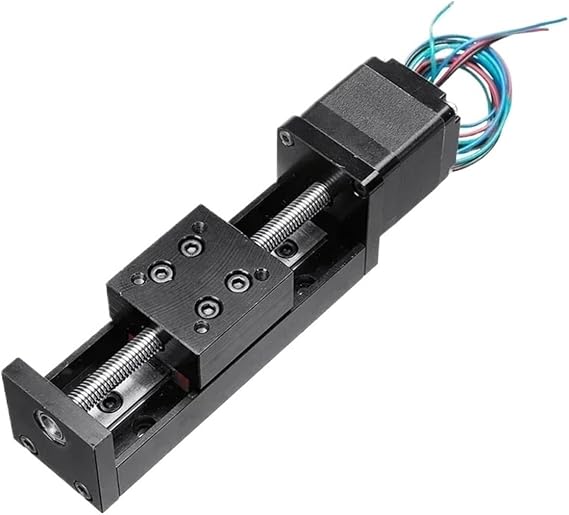 T-type Motorized Linear Rail Stage Mini CNC Sliding Table Linear Guide Rail Slide Table 50-300mm Stroke(50mm Stroke,12mm pitch)