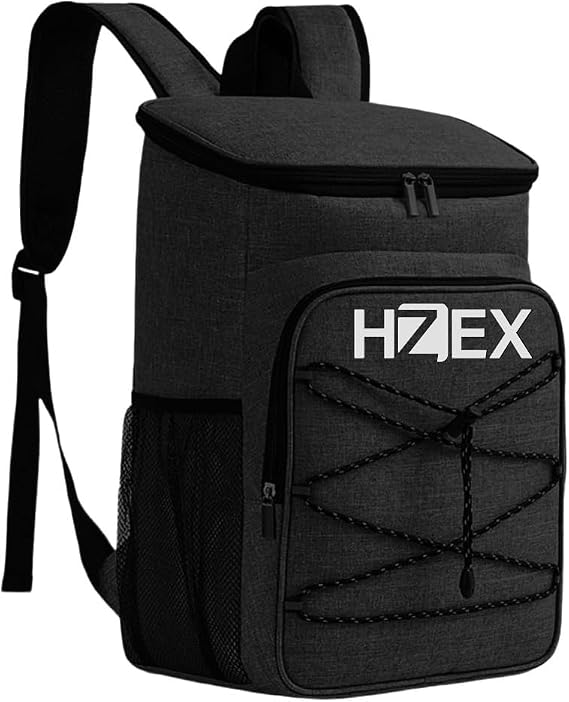 HZEX 25L Insulated Cooler Backpack Leak Proof Travel Back Pack Cooler for Hiking, Camping, Beach, Picnic & Outdoor Adventures Large Capacity Soft Cooler Bag for Men & Women, Keep Food - Drink Cold